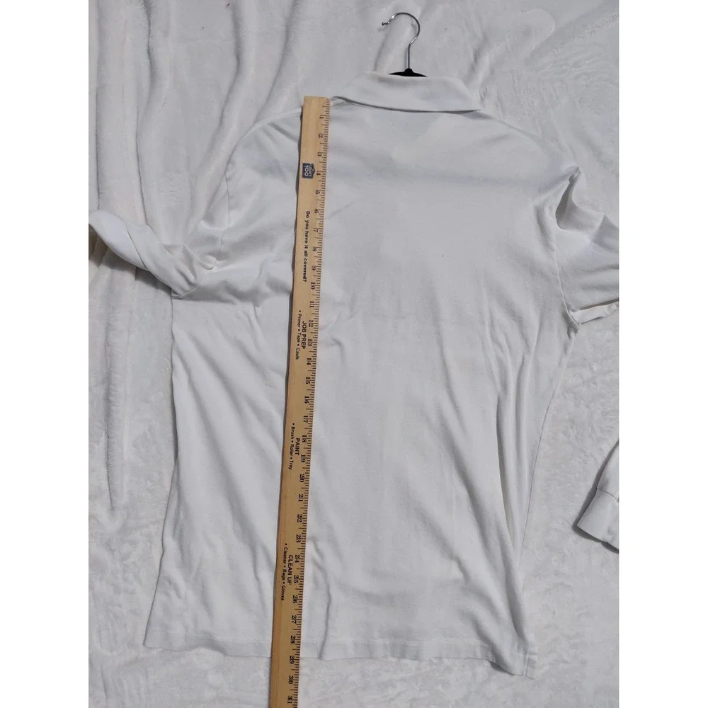 Polo Golf Ralph Lauren Mens Pure Cotton White Pullover Polo Shirt L Long Sleeve